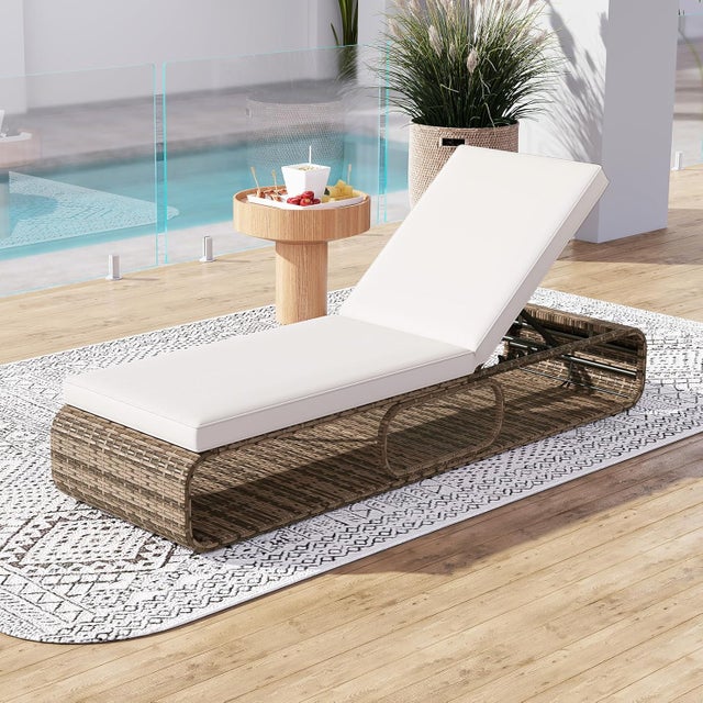 VIDAXL - Lettino Prendisole con Cuscino in Polyrattan Marrone