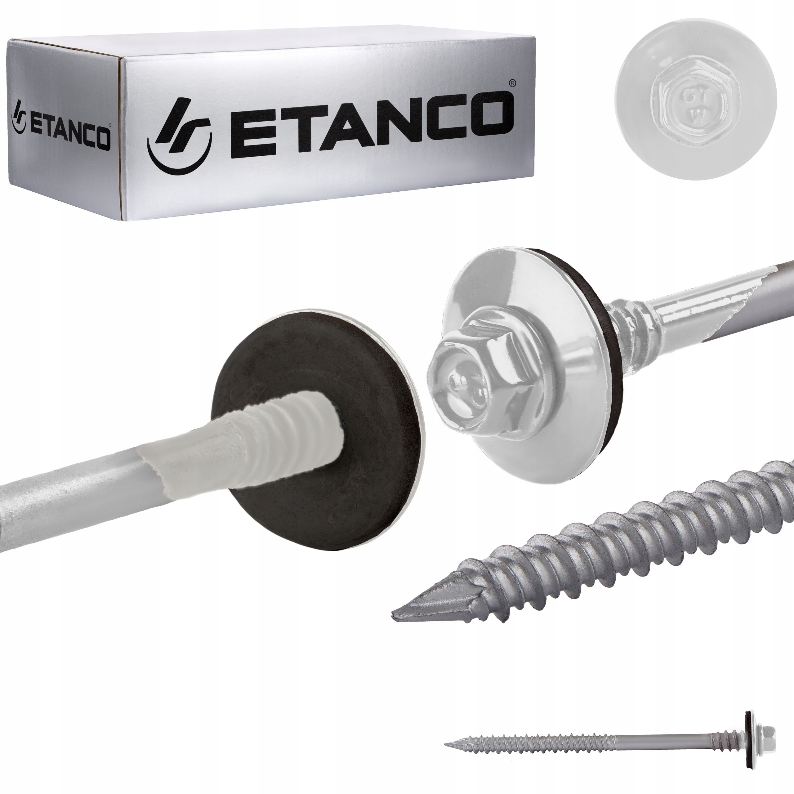 Wkręty do płyt warstwowych Etanco GTRW SP A19 6,4/7x100 mm RAL 9010 100szt