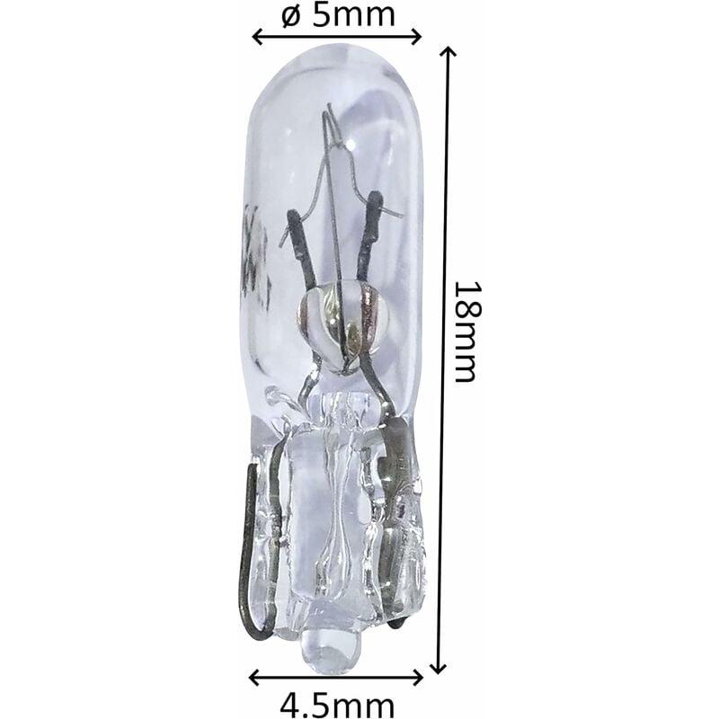 Lot 10 Ampoules LED T5 Pour Voiture - Blanc 12V 1W - Compatible T5 70 73 74 79 85 86… - Pour Tableau De Bord, éclairage Intérieur