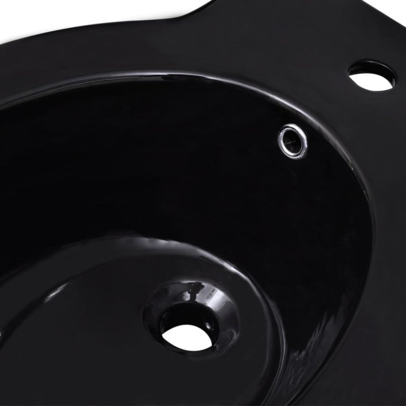 Bidet rond à poser en céramique sanitaire noir - 6