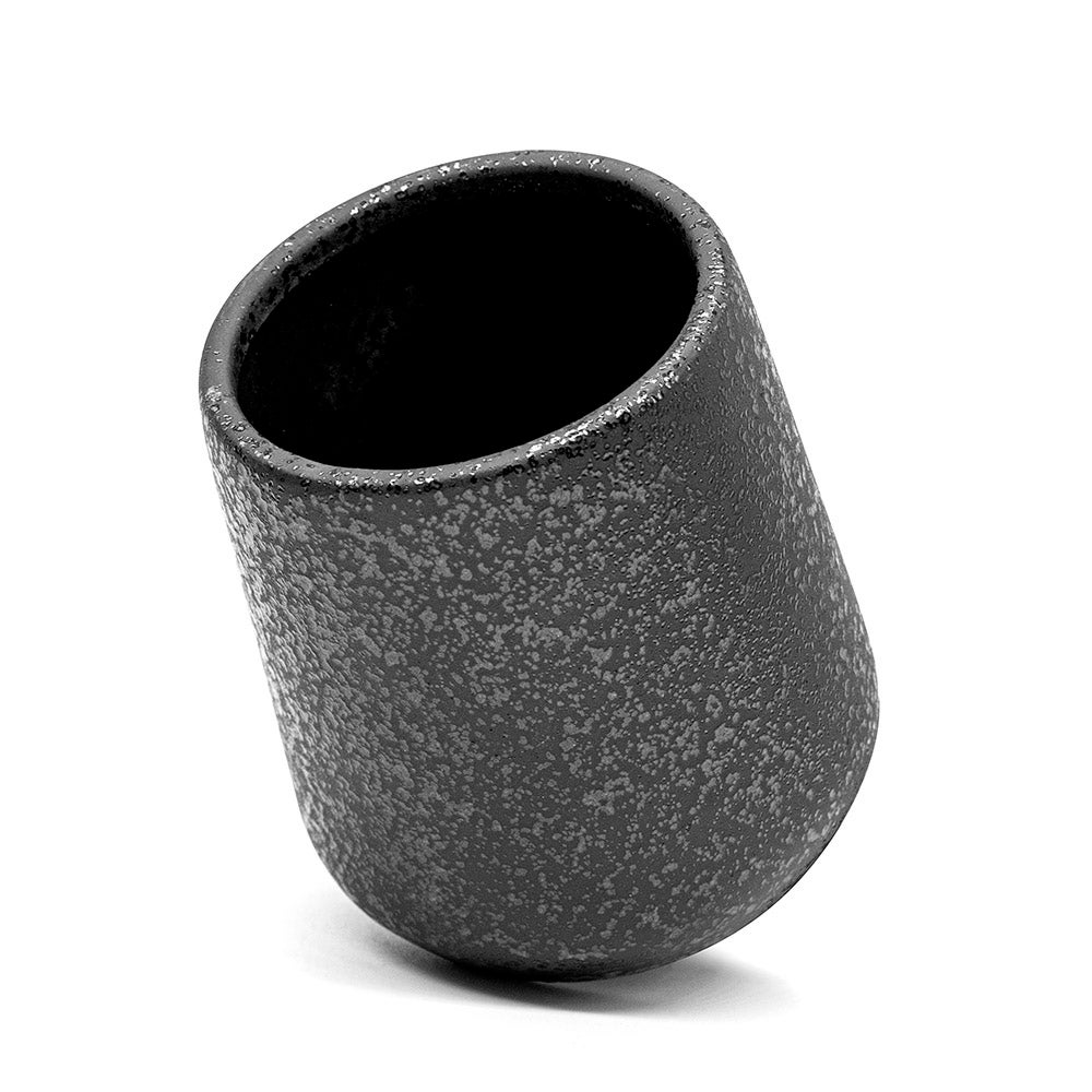 Set de 3 accessoires de salle de bain en céramique noire avec effet pailleté - 6