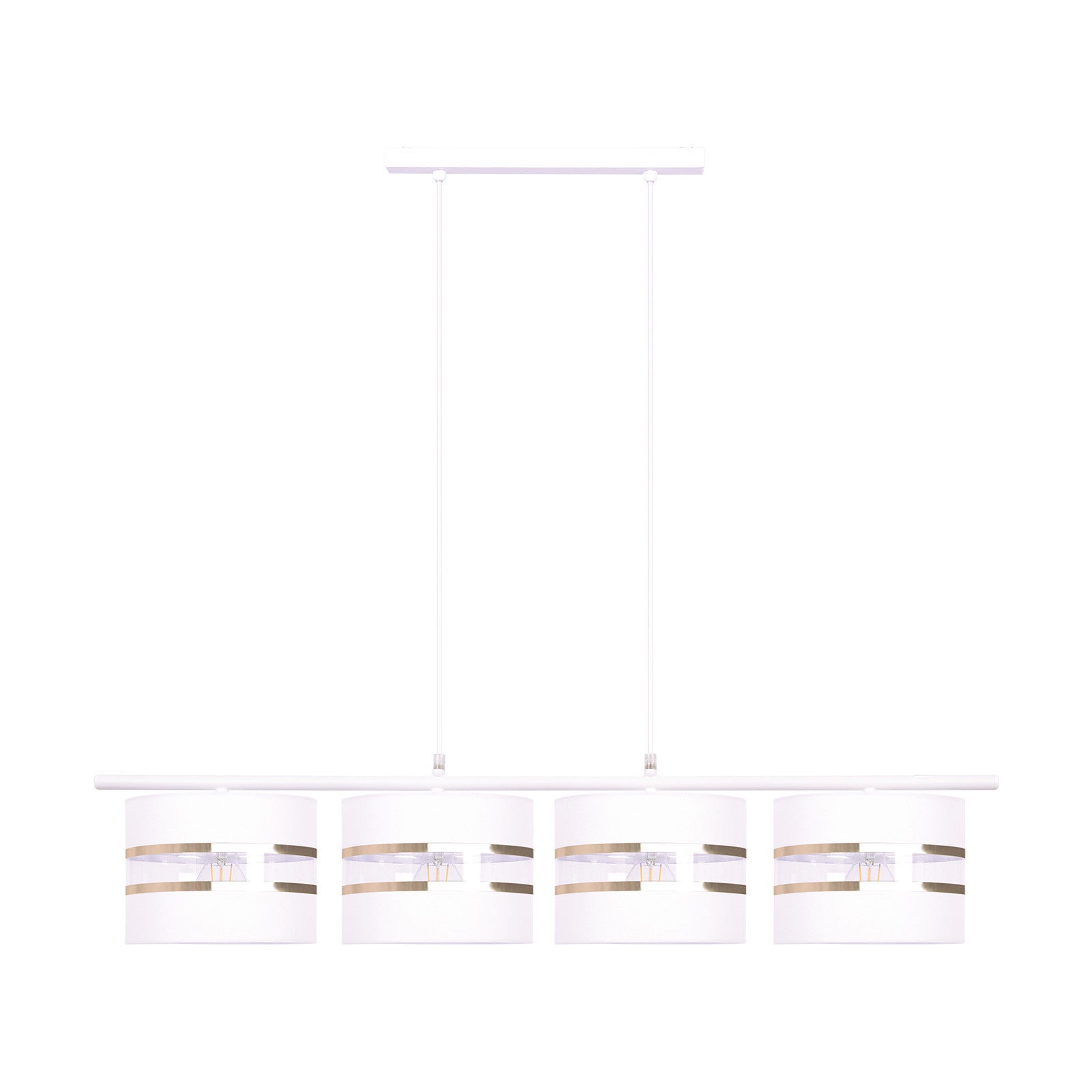 Lampa wisząca Cezar biało-złota-przezroczysta 4xE27x40W wym: 100 x 96 x 20 cm tkanina Kaja