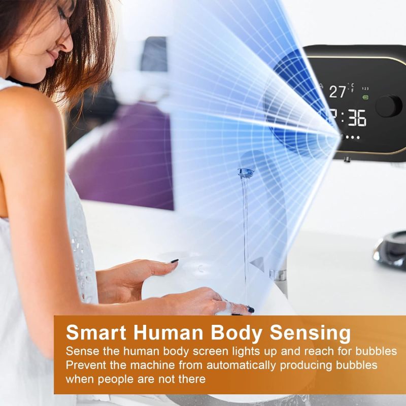 Distributeur de savon moussant automatique, Sans contact, Rechargeable, Fixation murale, Électronique intelligent, Pour les mains - 5