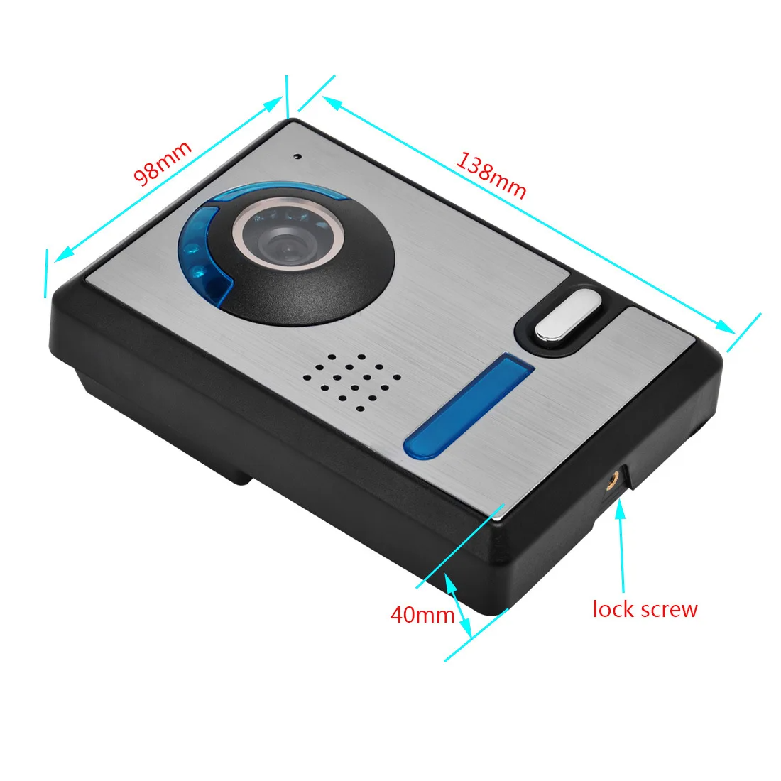 Sonnette vidéo filaire avec écran 7 pouces, interphone bidirectionnel, vision nocturne infrarouge, étanche IP55, kit 1 caméra 1 moniteur, EU - 7
