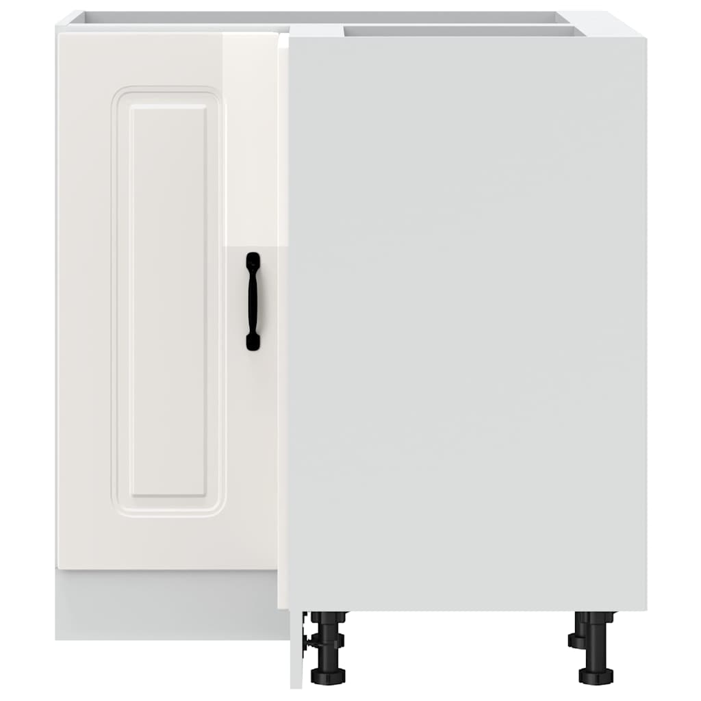 Meuble Haut De Cuisine - Armoire d'angle de cuisine blanc brillant 6625fr - 5