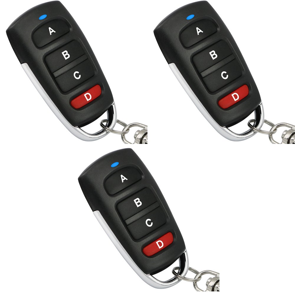 Zestaw 3 uniwersalnych pilotów zamiennych do bram garażowych elektrycznych 433 MHz