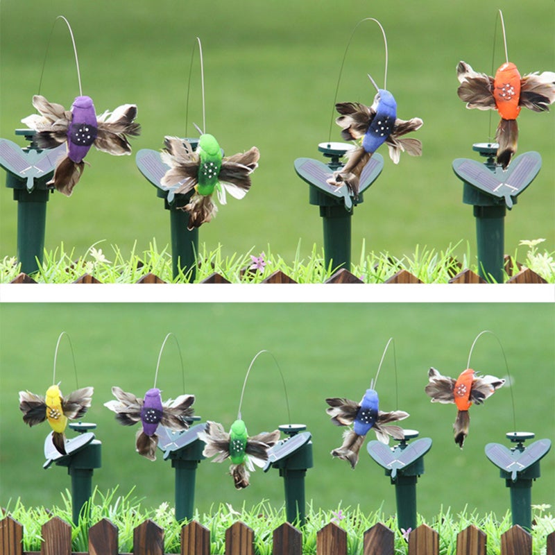 Anloximt Colibri Volant à énergie Solaire Jardin Solaire Insectes flottants Puissance Flottant Colibri Dansant Volant pour décor Paysage Jardin