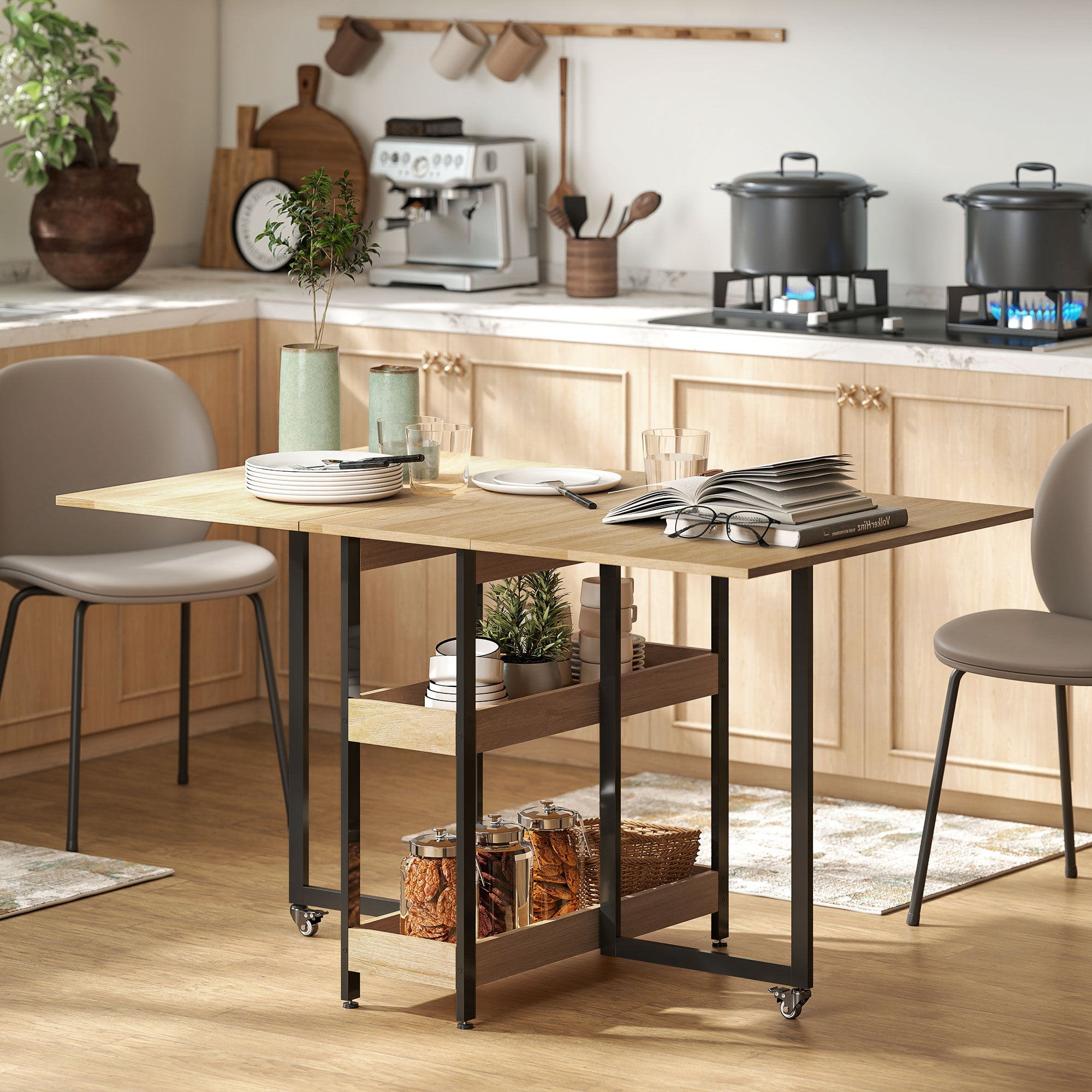 Table à manger pliante Panneau de particules HOMCOM - 2