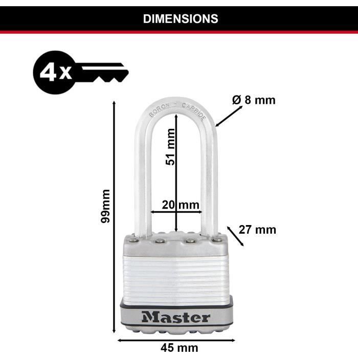 Cadenas Excell 3 pcs Acier 45 mm M1EURTRILH Master Lock - 5