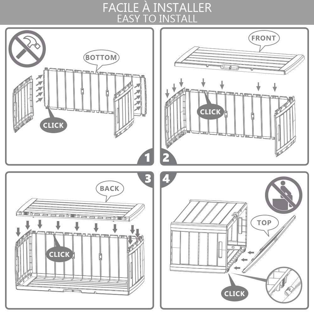 Cassapanca Contenitore da Esterno con Maniglie, 280 L, Antracite - 6