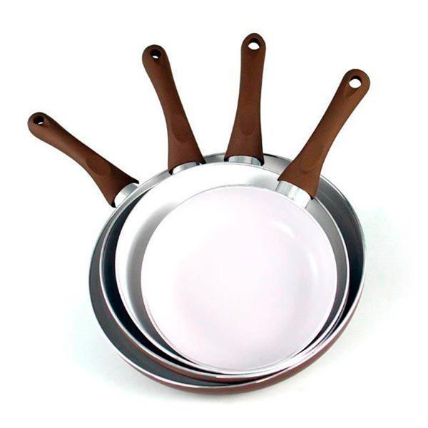 Franquihogar  Juego De Sartenes Con Recubrimiento De Ceramica (4 Piezas) Maxceramic, 18 Cm, 22 Cm, 24 Cm Y 28 Cm De Diámetro, Libres De Tóxicos , Leroy Merlin