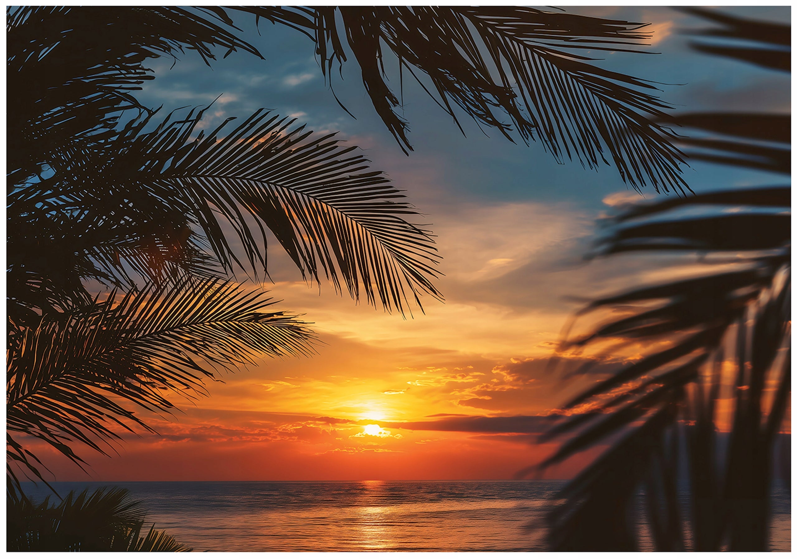 Fototapeta Palmy Plaża Zachód Słońca Natura 400x280 cm Tapeta Do Sypialni Salonu Kuchni Na Flizelinie