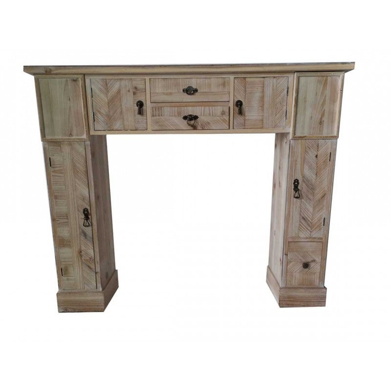 Estructura de chimenea de imitación con cajones y compartimentos 120x23x100 cm