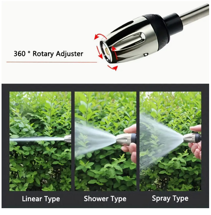Pistola ad acqua da giardino, pistola ad acqua ad alta pressione con tubo da giardino da 10 m per lavaggio auto, pulizia, giardino e irrigazione - 3