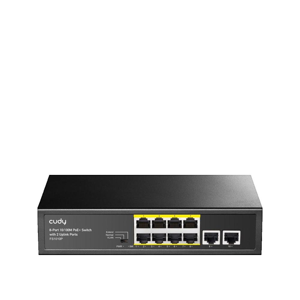 Switch Cudy FS1010P 8 Puertos Fast Ethernet PoE Metal Sin Ventilador - Imagen 2
