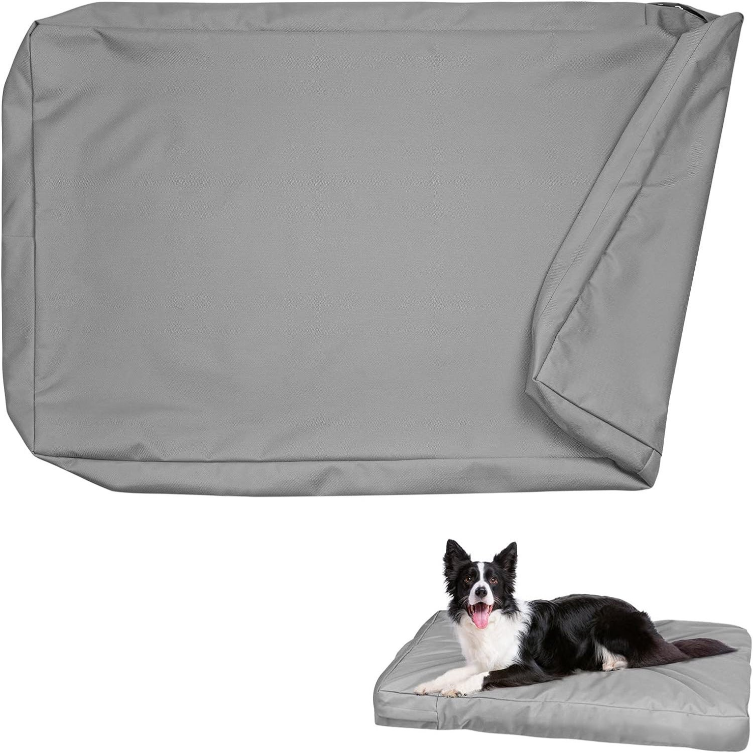 Housse de rechange imperméable pour paniers et matelas pour chiens, amovible, gris foncé, 122*92*10cm - 3