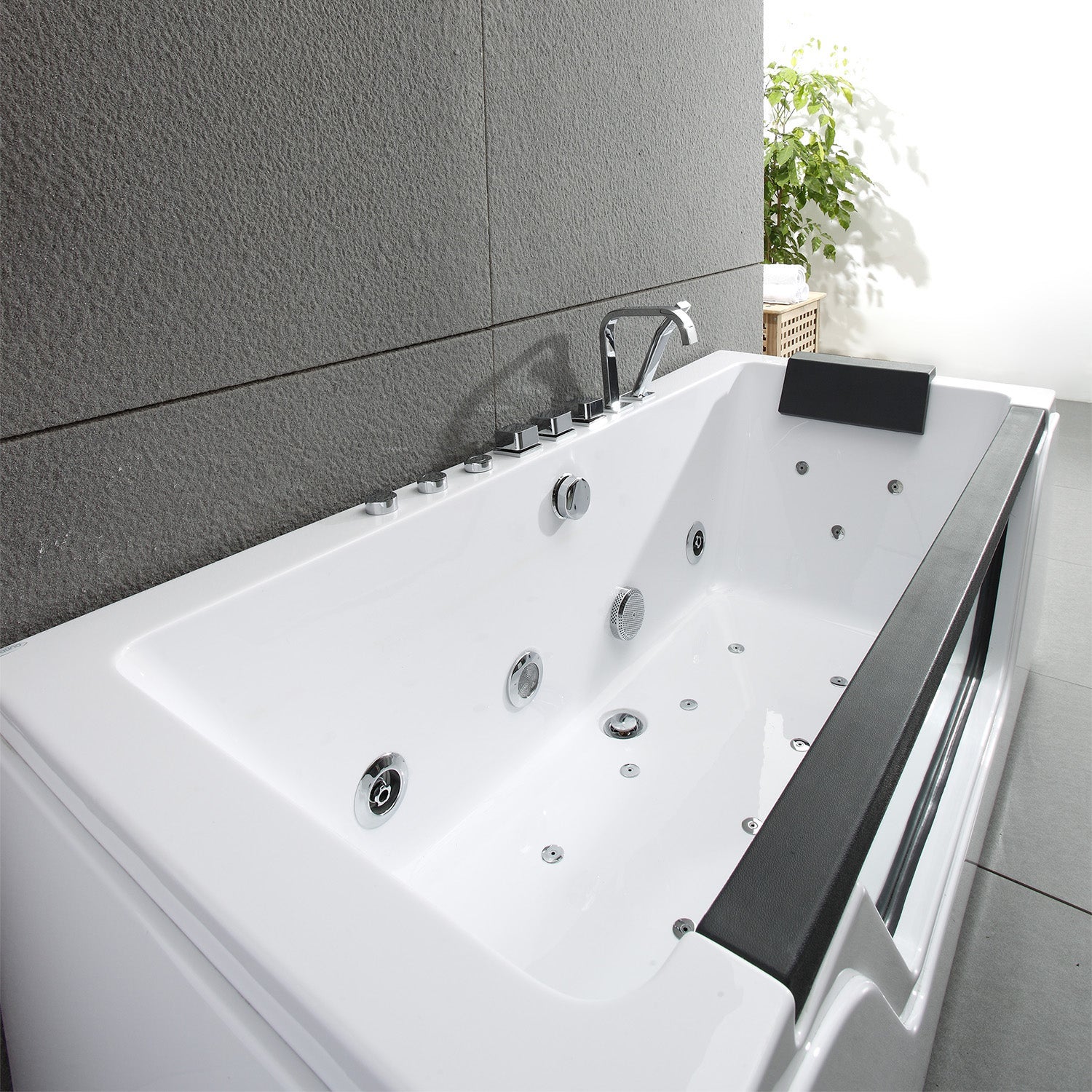 Baignoire Balnéo Rectangulaire Avec Hublot Tahiti Jets 170 X78 X60 Cm, By Spalina - 7