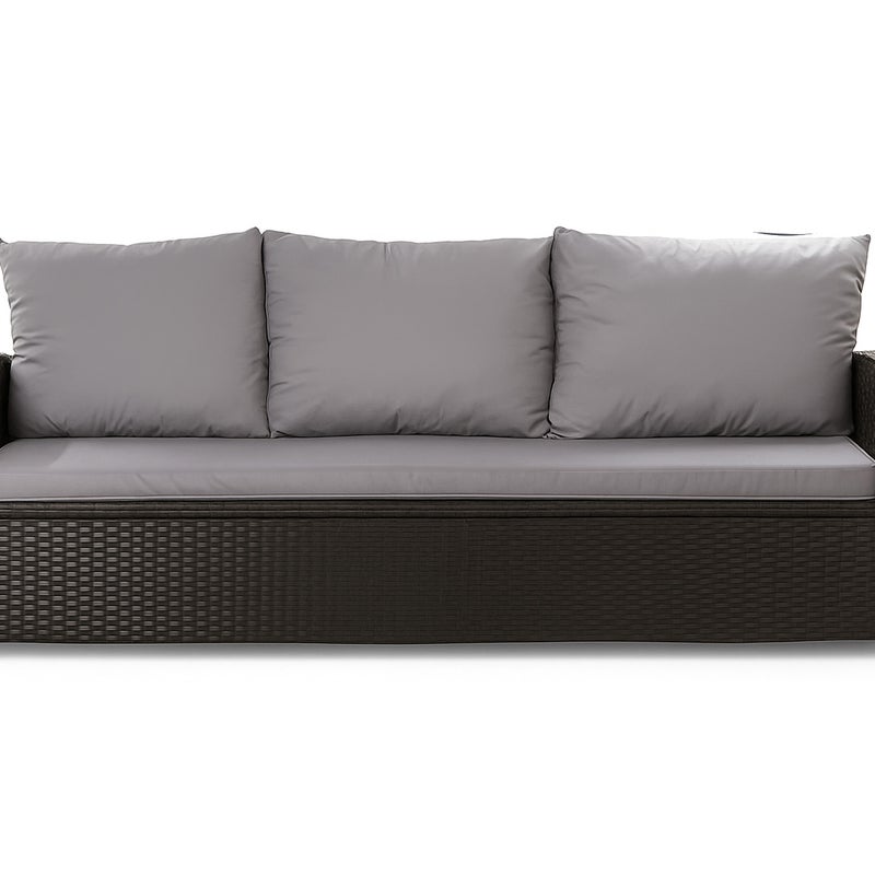 Poduszka ogrodowa na sofę rattanową 140x60x50cm poduszka na meble rattanowe jasna szara, poduszka na balkon taras, poduszki na meble ogrodowe