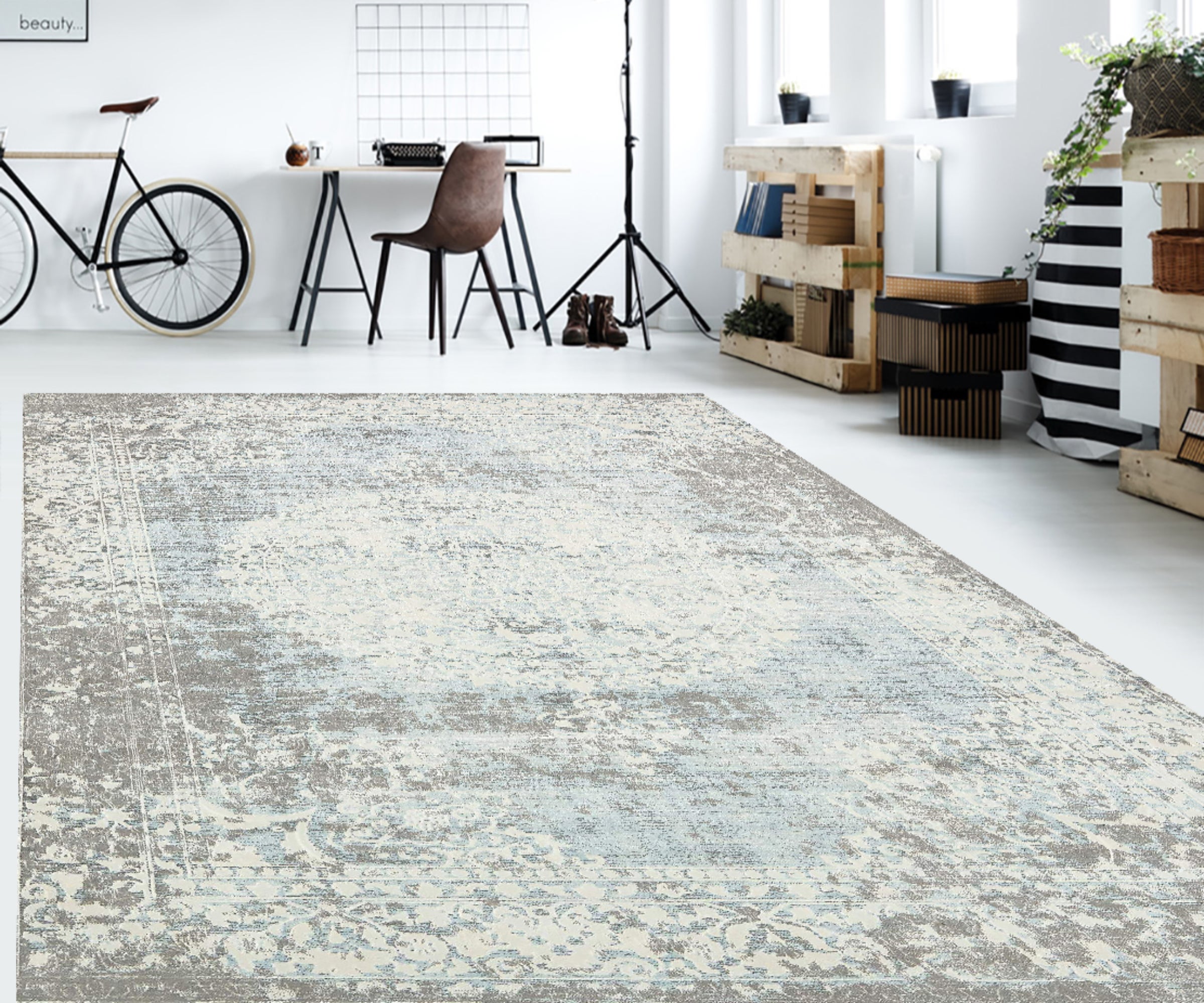 Tappeto antiscivolo in vinile, Megrez 160x230 cm - PVC stampato, lavabile, ignifugo, per salotto e cucina - 4