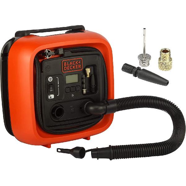 Black + Decker Compresor De Aire Portátil De 12 V Hasta 160 Psi (11 Bar) – Asi 400-Xj Ligero – Black & Decker Negro/Naranja , Leroy Merlin