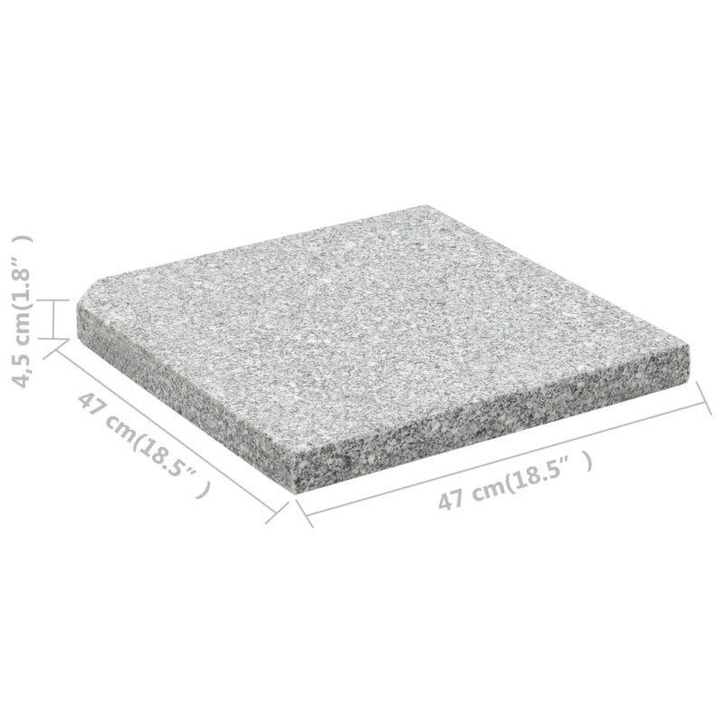 vidaXL Piastra per Parasole in Granito Quadrata 25 kg Grigia - 6