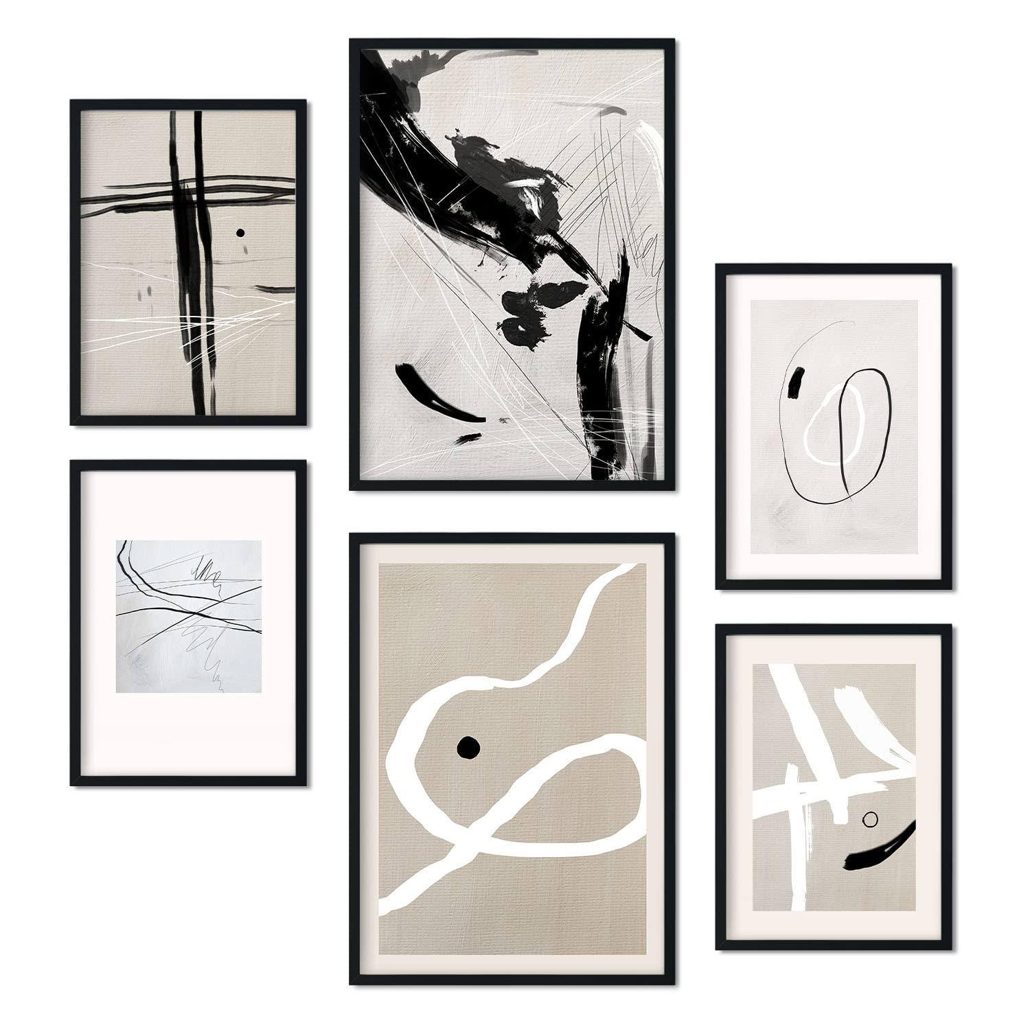 Set de 6 posters kline colección de láminas con estética collage para la tamaños a3 y a4