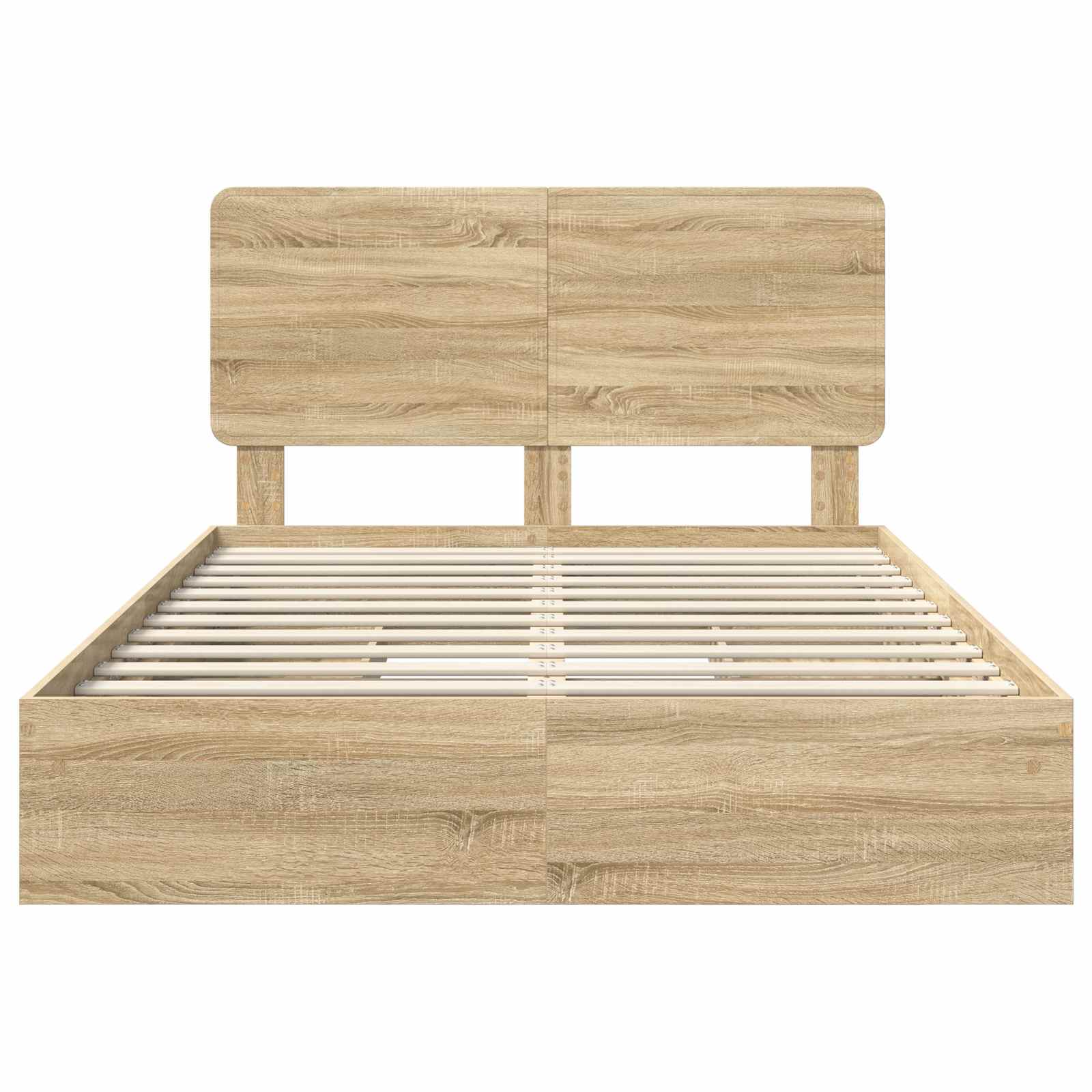 Lit de rangement chêne 140 x 200 cm panneau de bois - 8