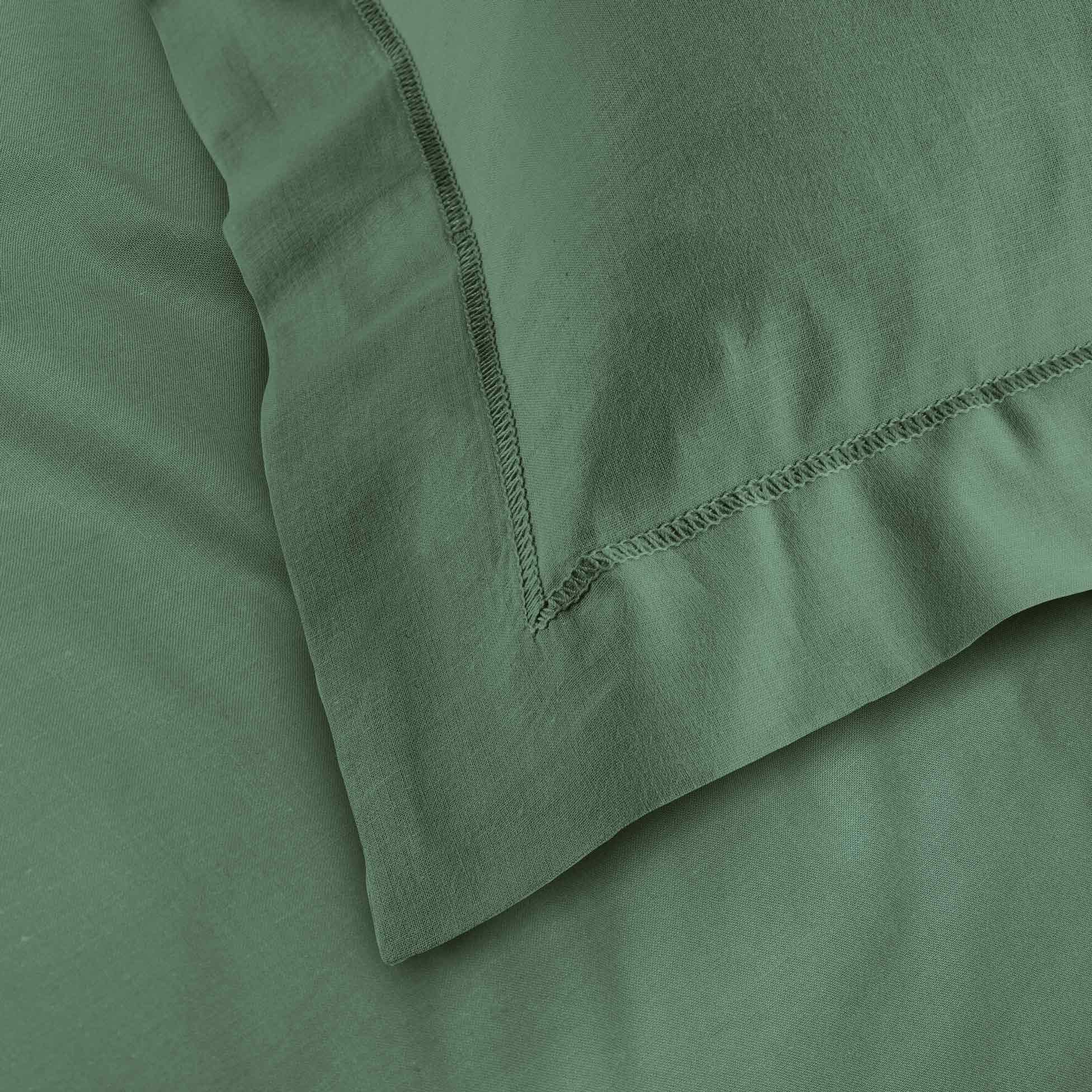 Parure de draps 4 Pièces en coton 57 fils 160 x 200 cm Cèdre – Drap-Housse, Drap Plat et 2 Taies d’Oreiller - 5
