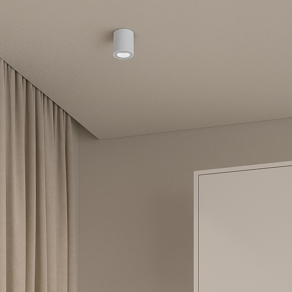 Oprawa natynkowa GU10 LED 8x10 cm tuba lampa sufitowa okrągła biała z akrylowym ringiem MasterLED - 3