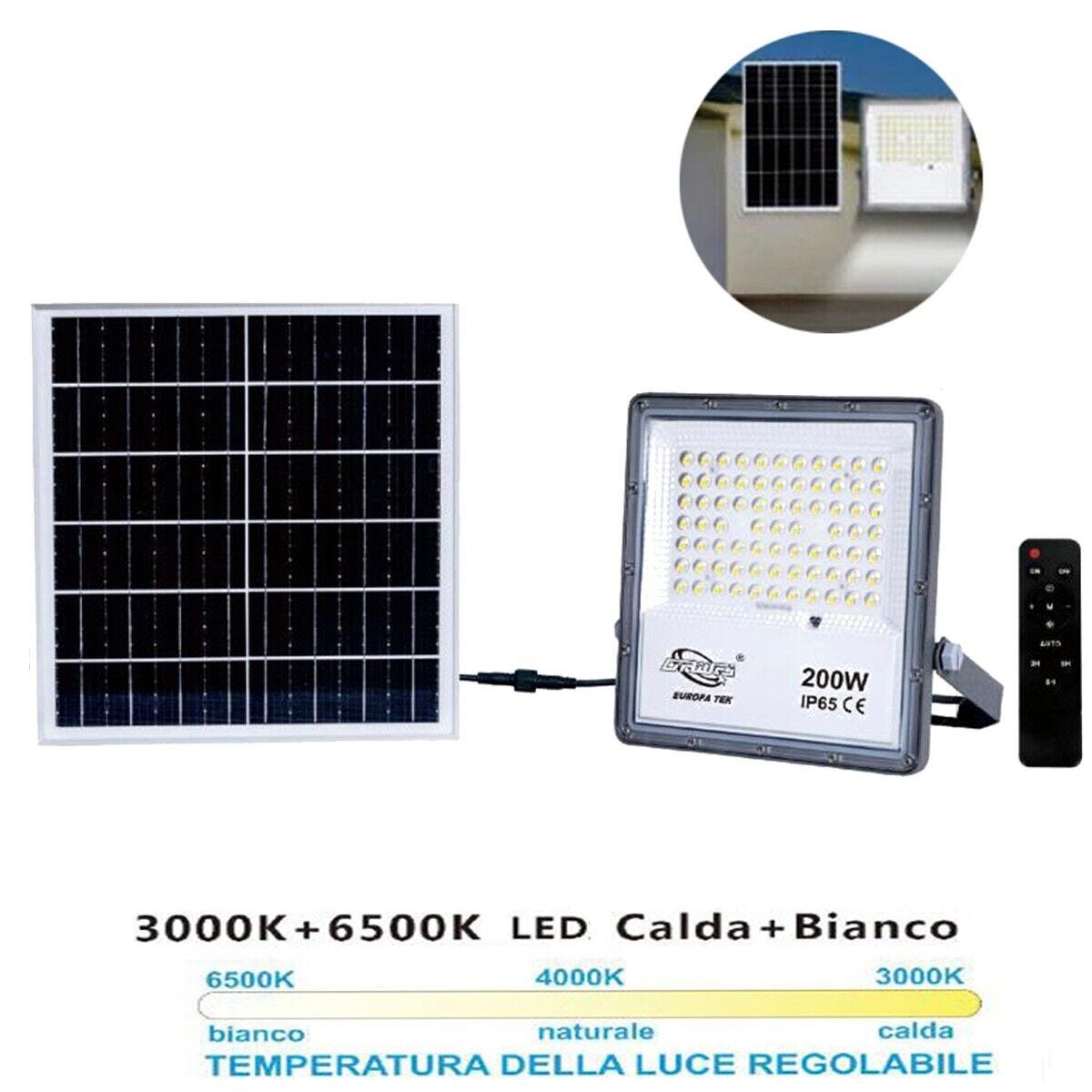 NUOVA 2024 FARO SOLARE 200W LED Con PANNELLO FARETTO - Foto 1