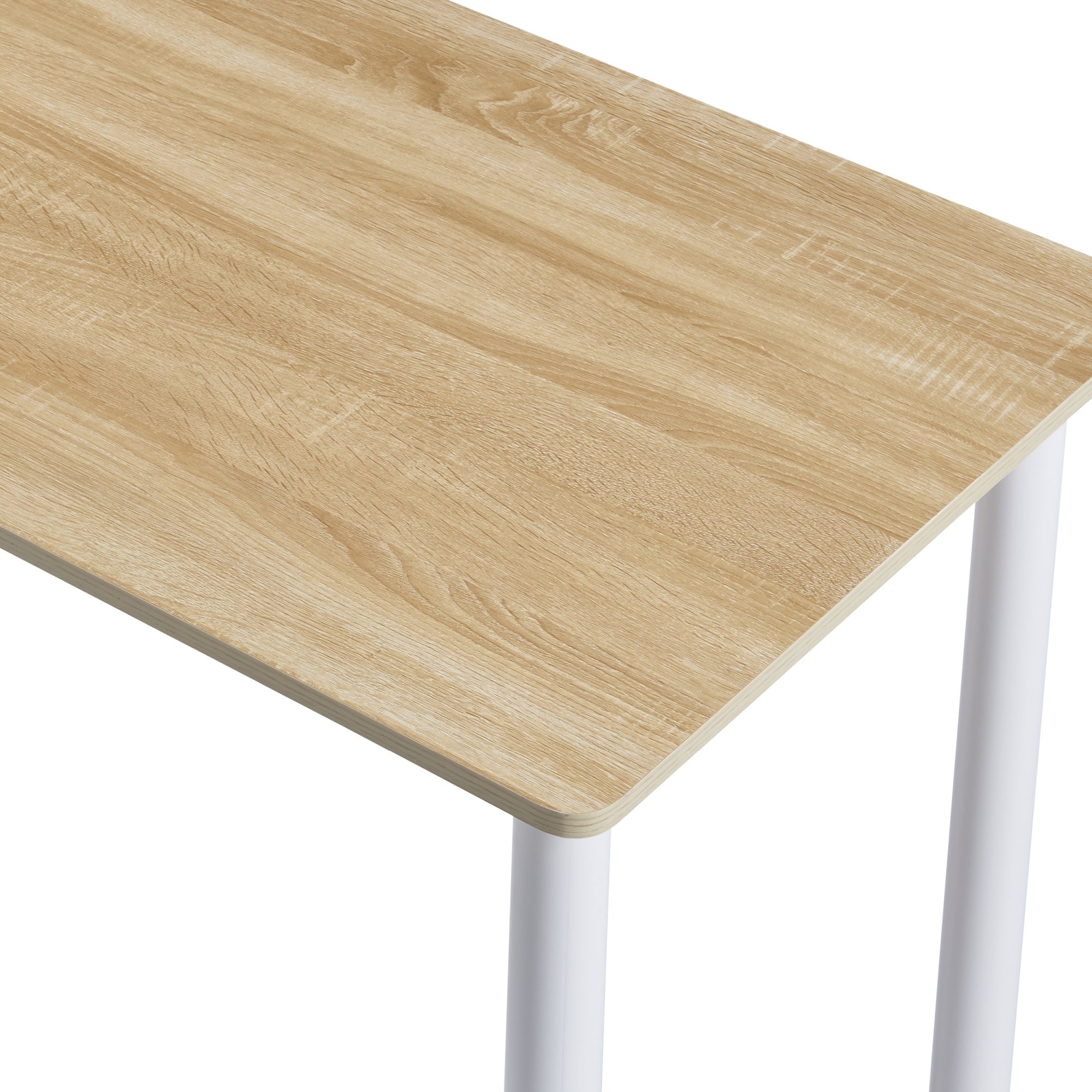 Mesa de comedor Tammela versátil para 4 personas de acero y MDF 120 x 60 x 75 cm - Efecto roble [en.casa] - 7