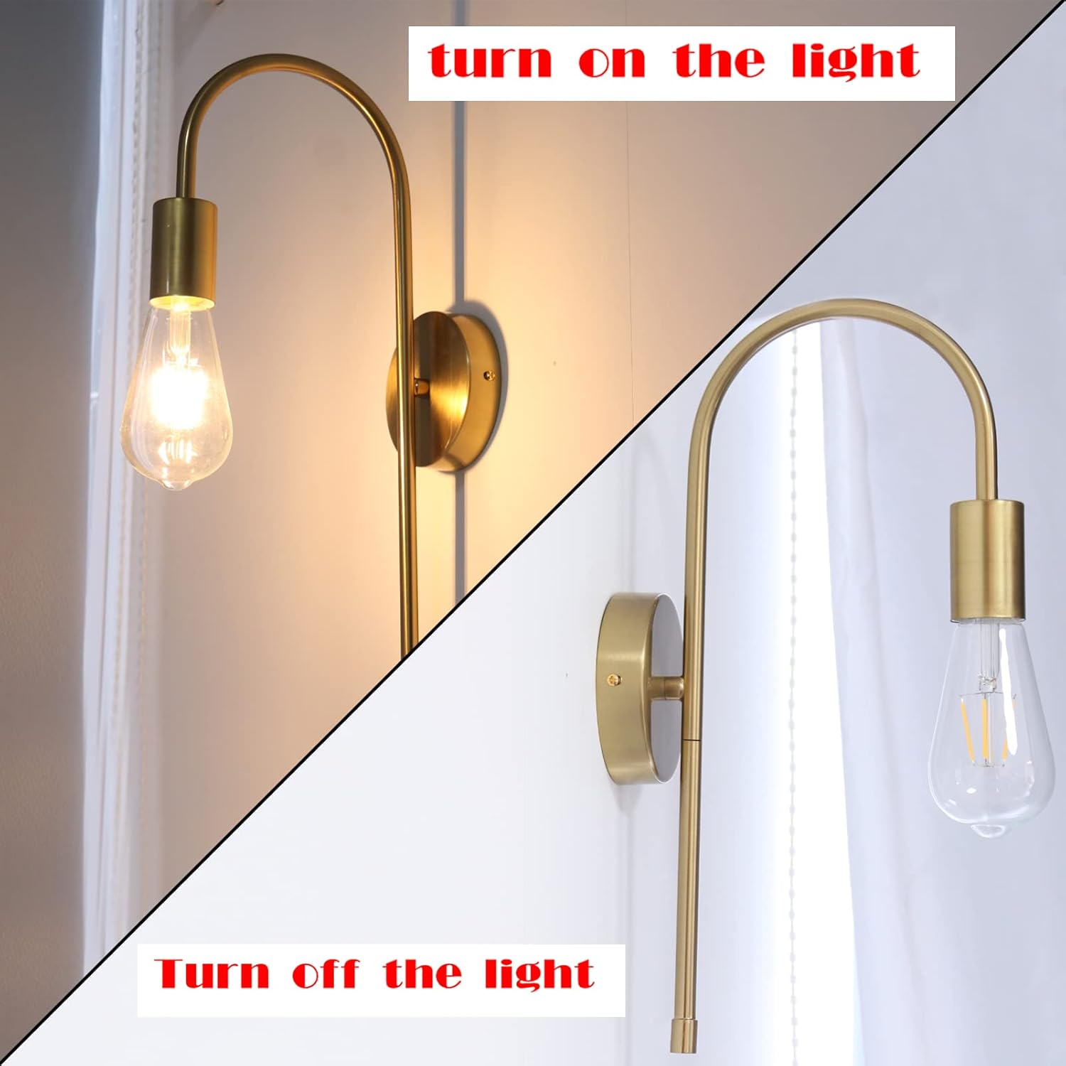 Paquete de 2 lámparas de pared industriales, lámpara de noche retro, lámpara de pared de baño de metal, lámpara de espejo (sin bombilla) - 7