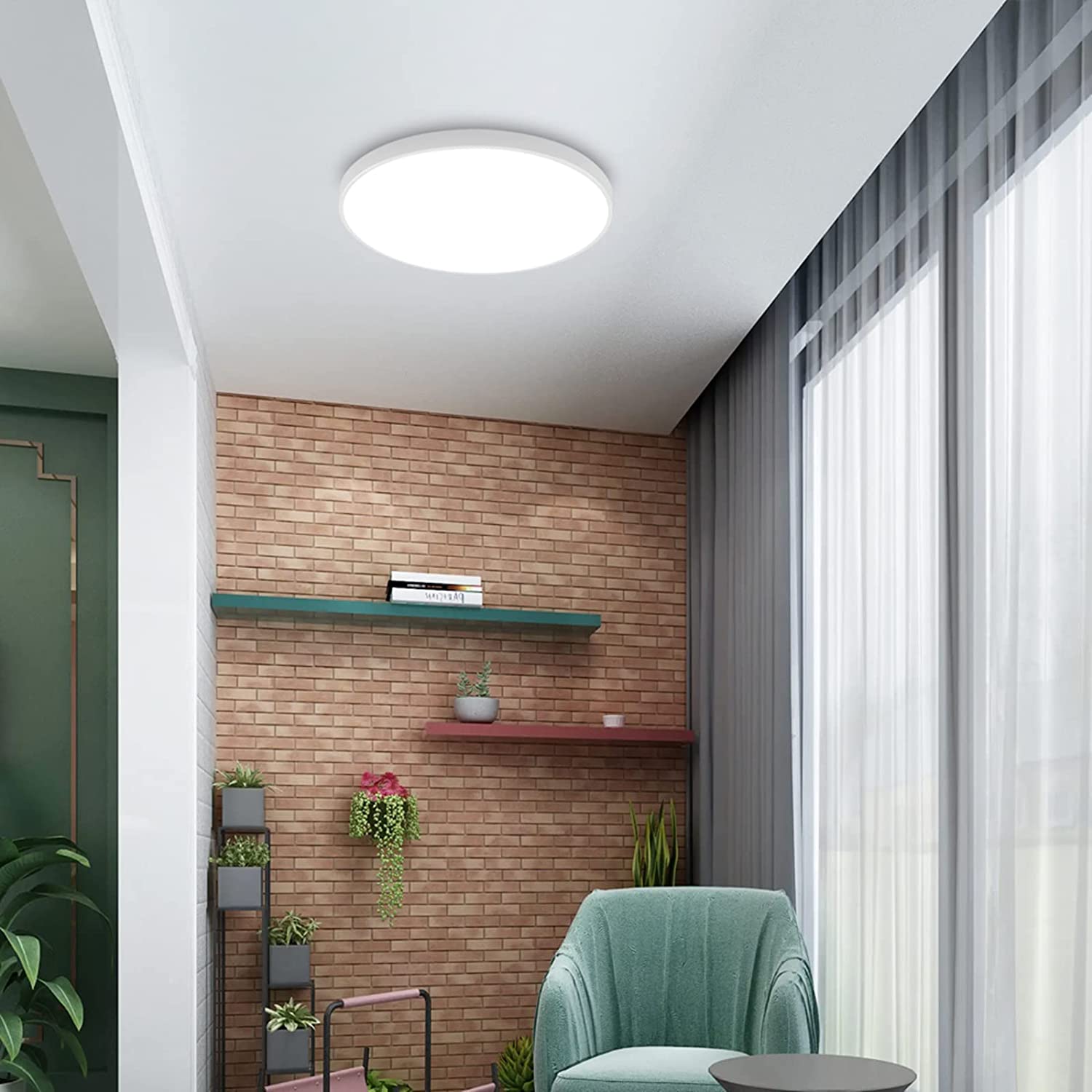 Luce a soffitto a LED rotondo, lampada del soffitto del bagno, IP54 Waterproof 6500k Cold White, moderno a soffitto per il bagno Balcone da cucina Bal - 5
