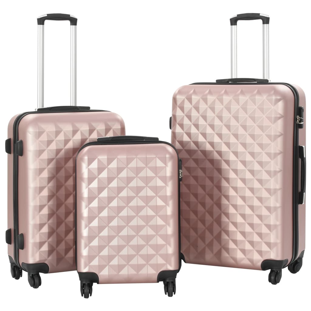 Set di Valigie Rigide Oro Rosa in ABS Pezzi Eleganti e Pratici