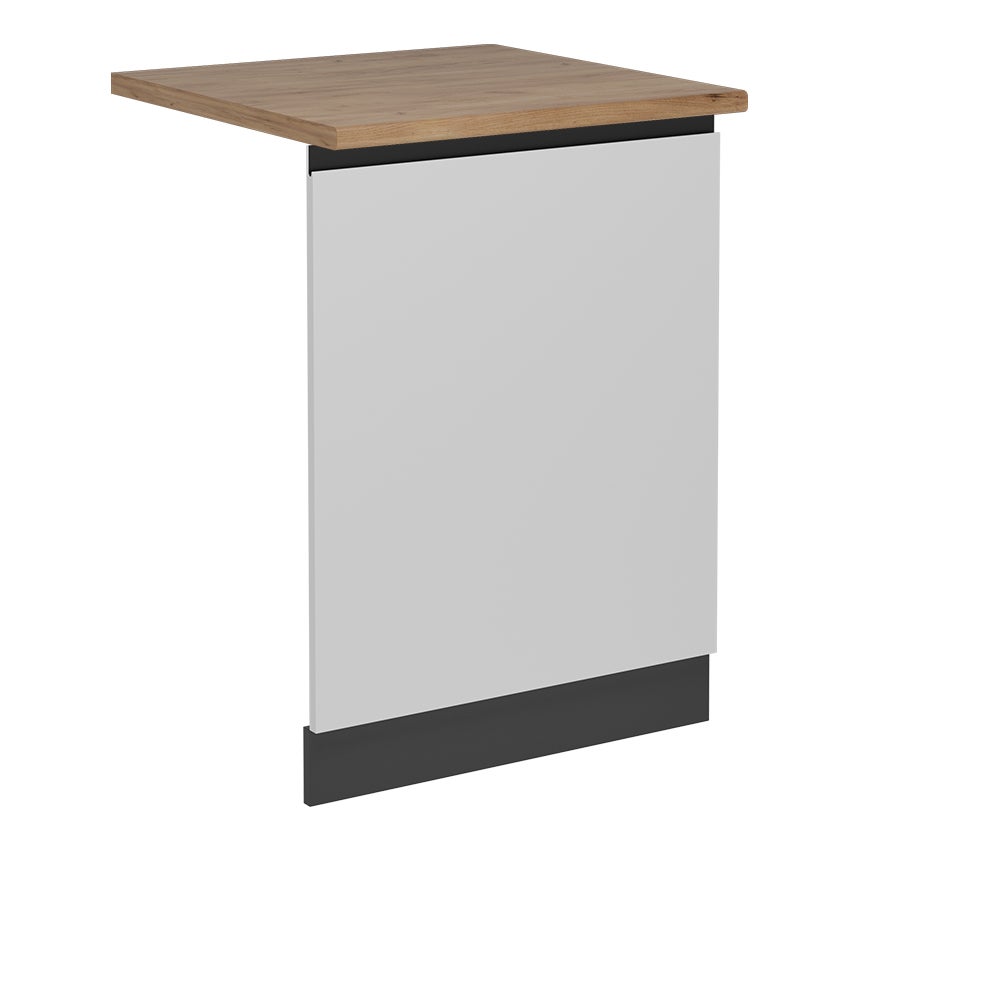 Vicco Panel przedni zmywarki R-Line, Biały, 60 cm J-Shape, BP Dąb