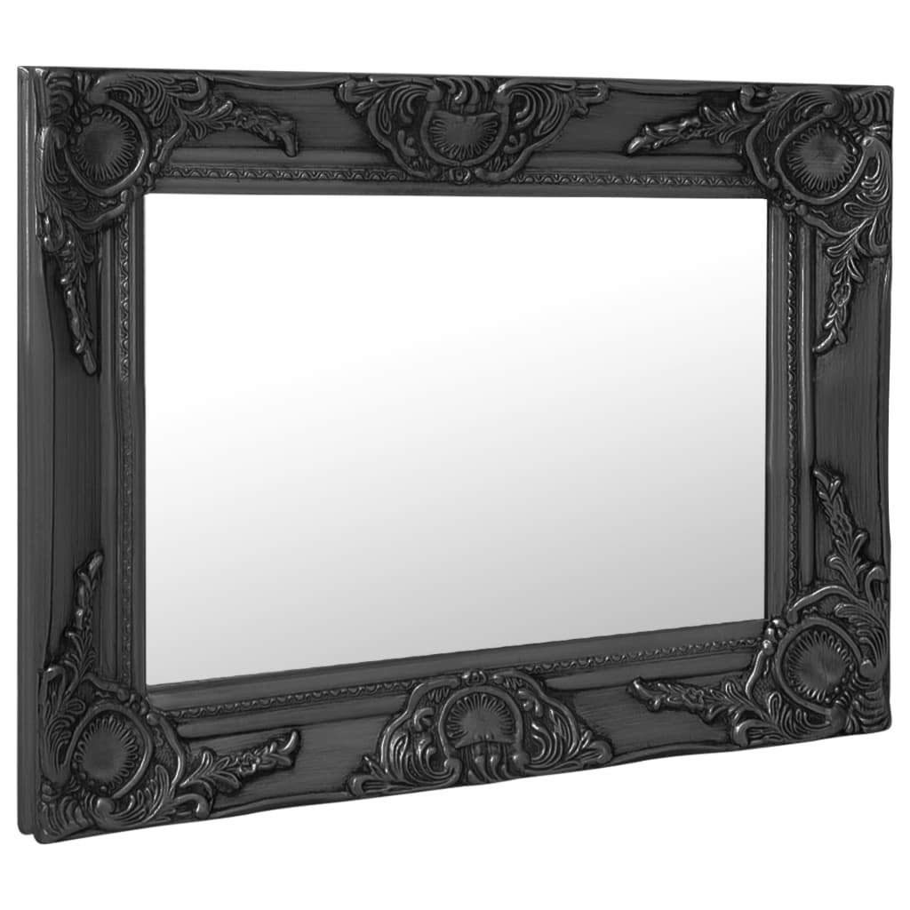 Specchio bagno 110 cm con cornice in alluminio nero opaco - Talas