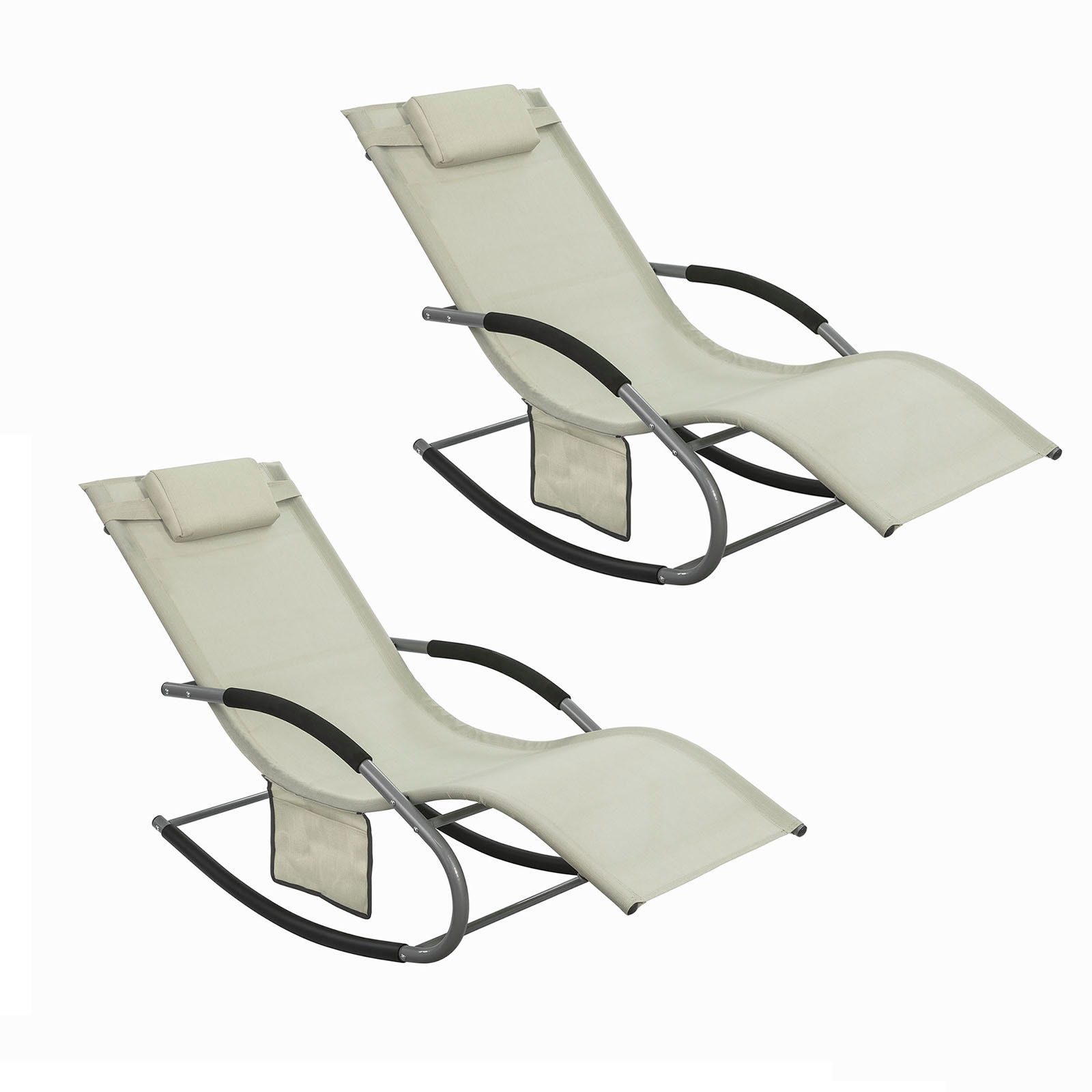 Sedia A Dondolo Da Campeggio Oversize Swonder 2 In 1 - Cuscino Rimovibile Tutte Stagioni - Pieghevole Con Borsa