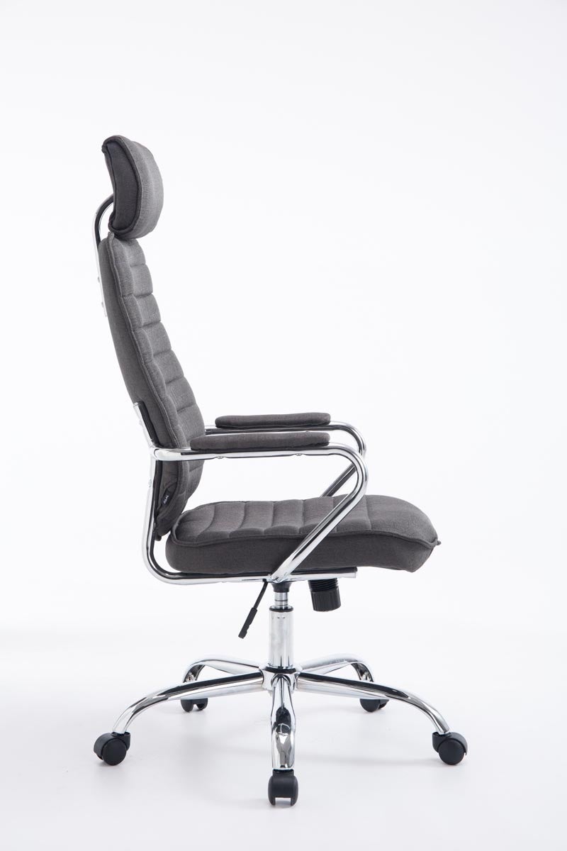 Chaise de bureau tissu Rako gris foncé - 3