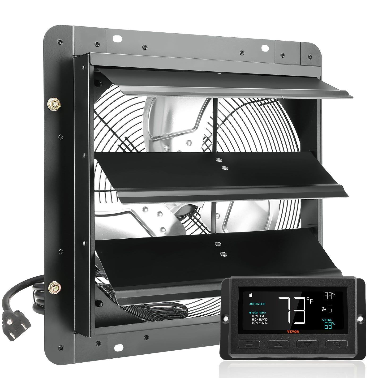 Cheap Extractor VEVOR Extractor de aire con persianas, extractor de aire montado en la ...