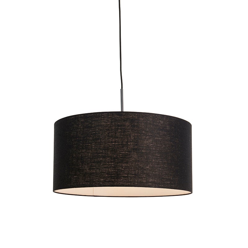 Nowoczesna lampa wisząca czarna z czarnym kloszem 50 cm - Combi 1