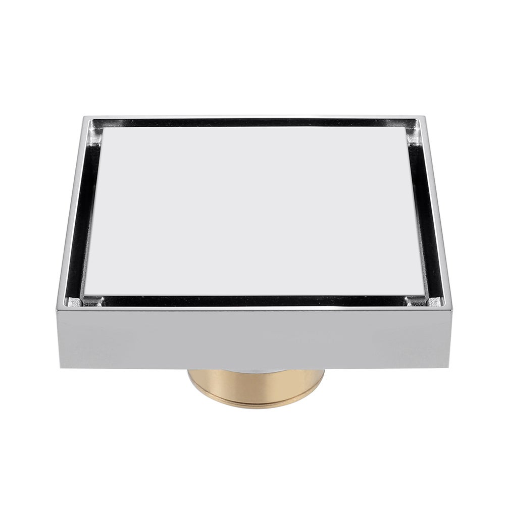 Scarico A Pavimento Per Doccia Quadrato 15x15 Cm – In Acciaio Inox Con Filtro Anticapelli E Chiusura Antiodore – Per Box Doccia E WC