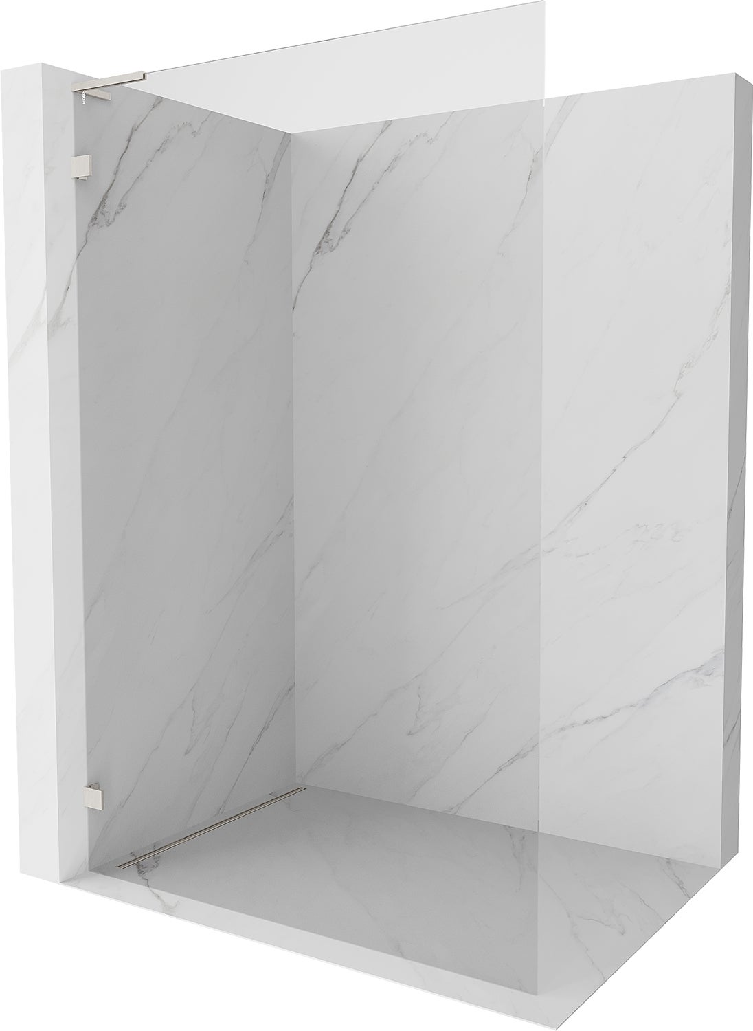 Mexen Lunar L ścianka prysznicowa Walk-in lewa 110 x 200 cm, transparent 8 mm, nikiel szczotkowany - 830L-110-000-97-00-L