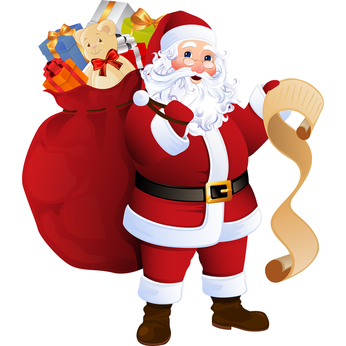 Sticker Noël le Père Noël et sa liste de cadeaux - Autocollants stickers adhésifs noël - décoration fêtes - 80x65cm - 2