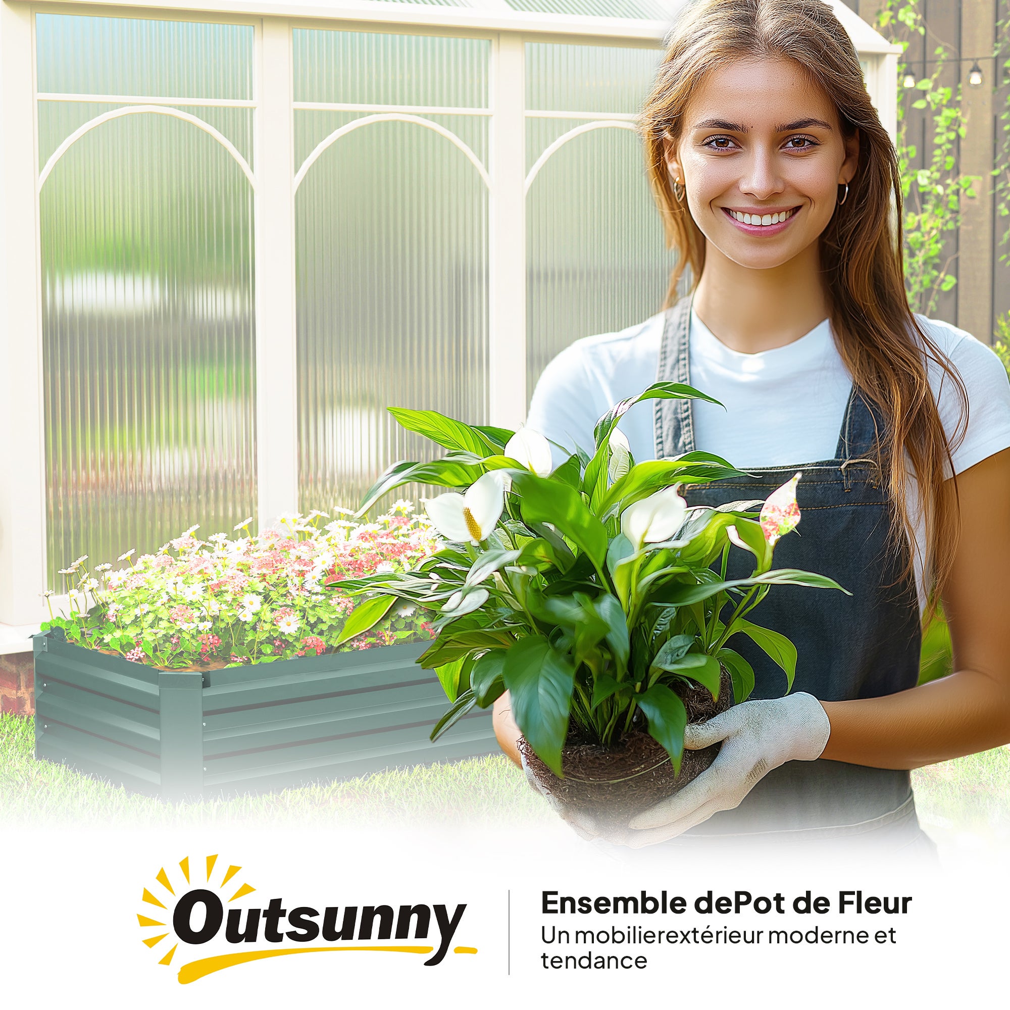 Carré potager acier galvanisé Outsunny - 9