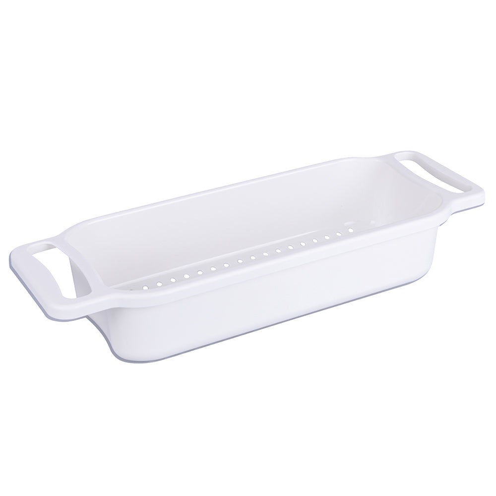 Scolapiatti Retrattile Yunobi Per Lavello, In Plastica, Estensibile Fino A 48 Cm, Colino Per Frutta E Verdura, Senza BPA, Bianco/grigio/rosa/verde - 3