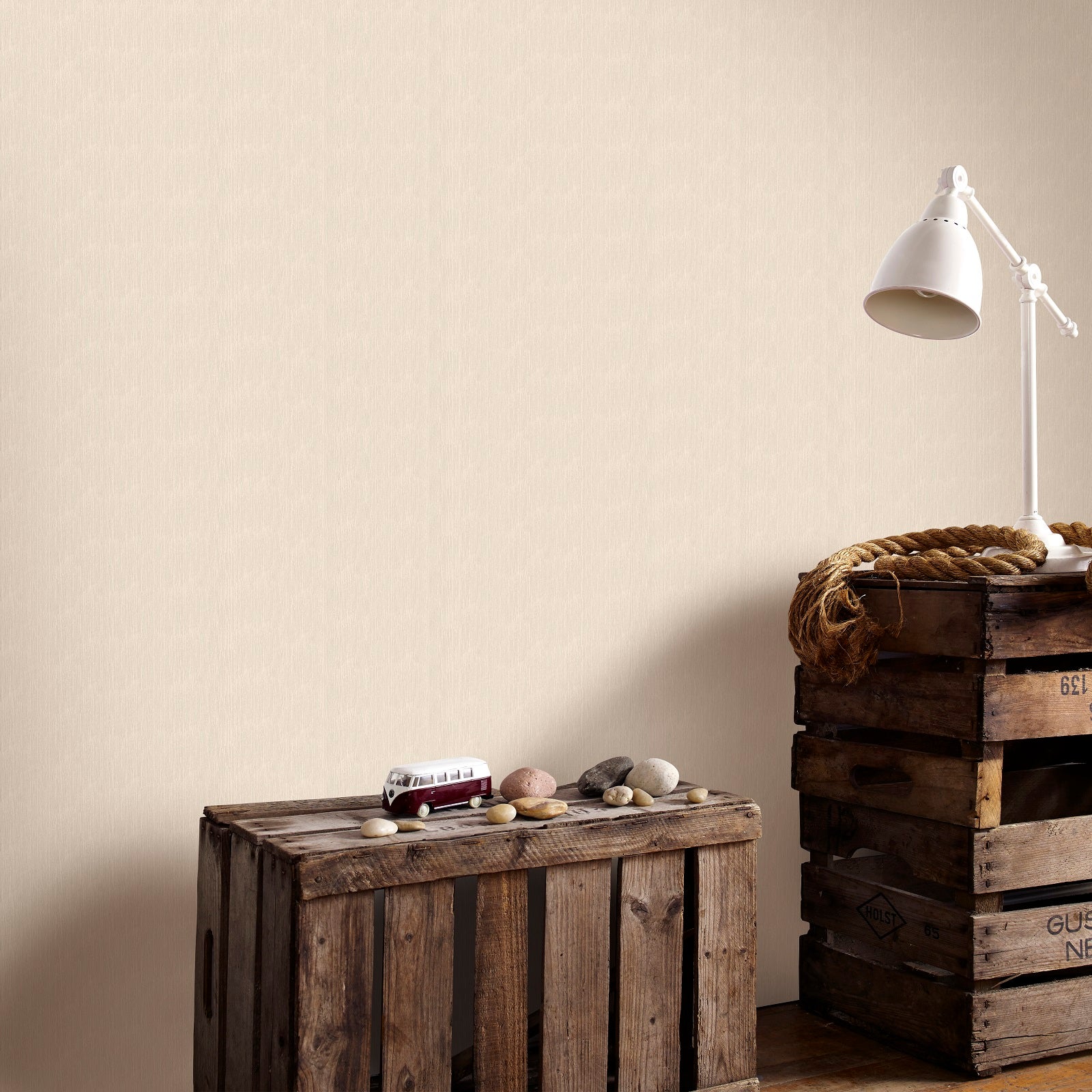Papier peint intissé uni 1005 x 52cm Beige | Leroy Merlin