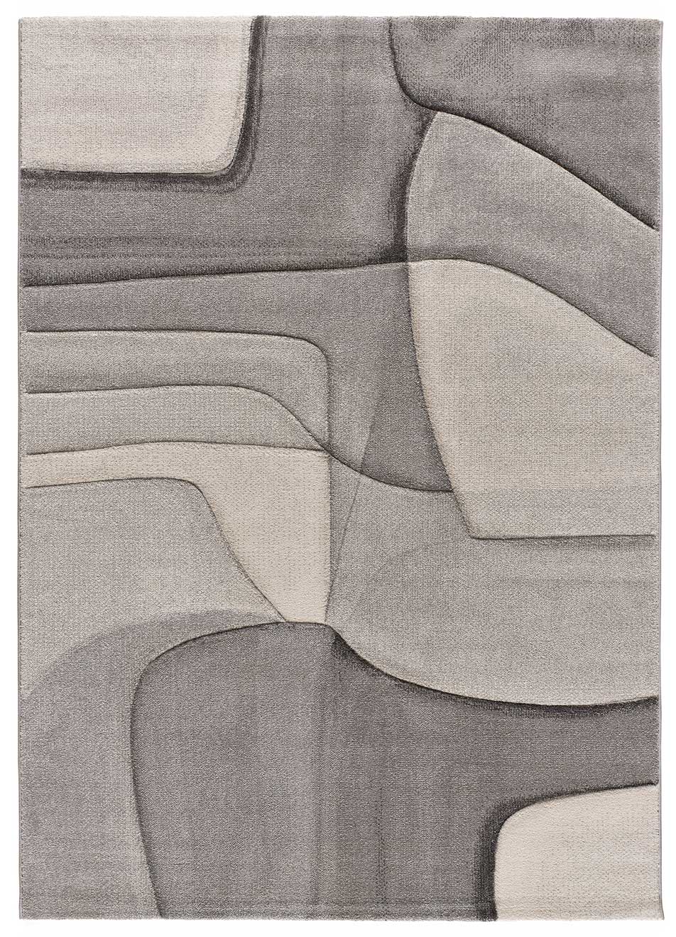 Alfombra interior gris rectangular 80 x 150 cm medel abstracto - atticgo