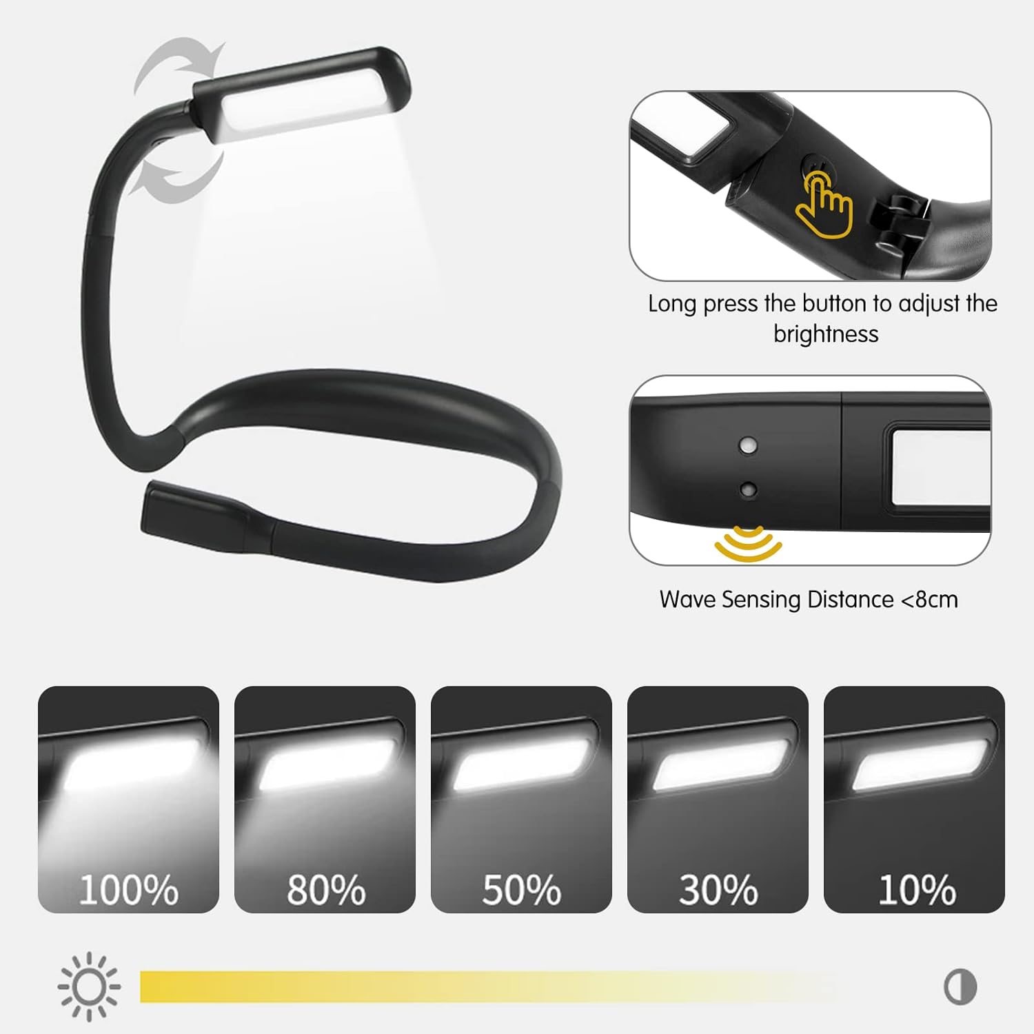 Lampe de Cou Rechargeable pour Lecture – 3 Couleurs & Intensités – Confort Visuel pour Tricot, Réparation - 3