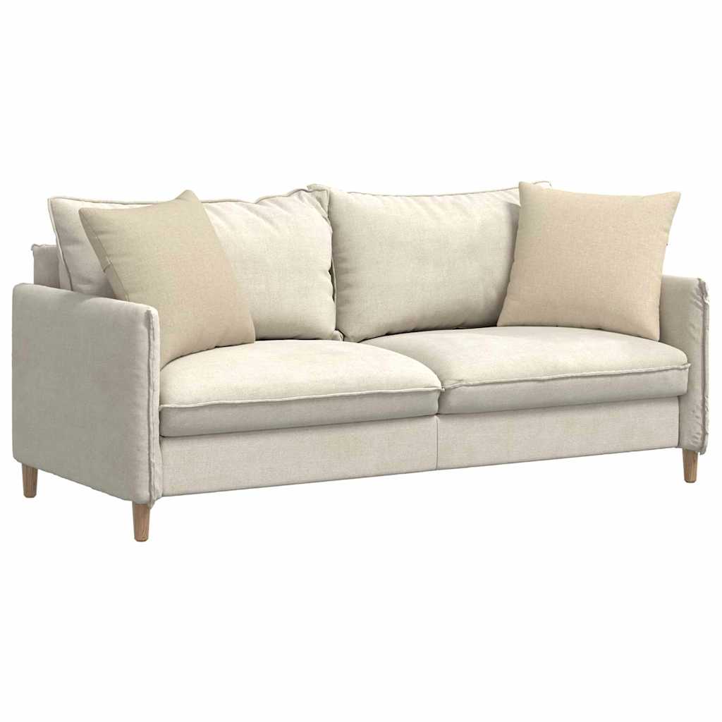 vidaXL Coussins de canapé 2 pcs Crème 50 x 50 cm tissu - 3