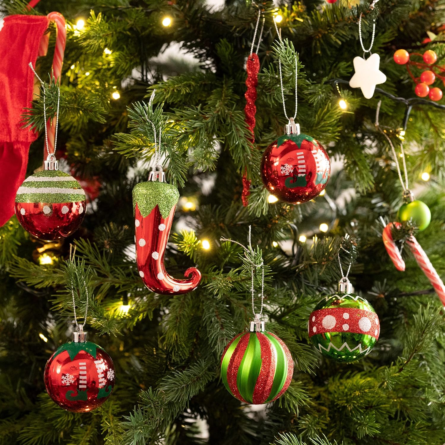 Chaussette De Noël Xmas Sac Cadeau Bas De Noël Chaussette Noel Suspendre Pour Décoration Cheminée Sapin Vitrine Bonbons 4PCS | Leroy Merlin